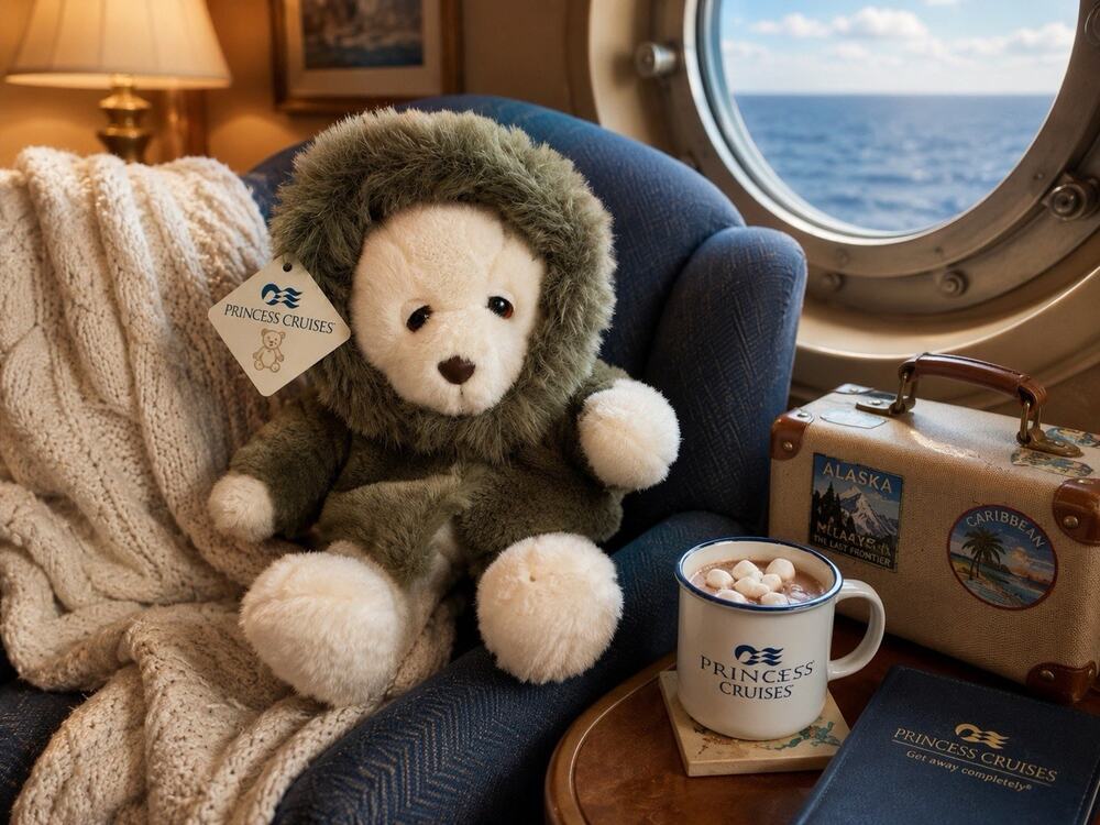 Princess Cruises Parka Bear #1589 Plush Stuffed Teddy Bear w/ Hang Tag VTG